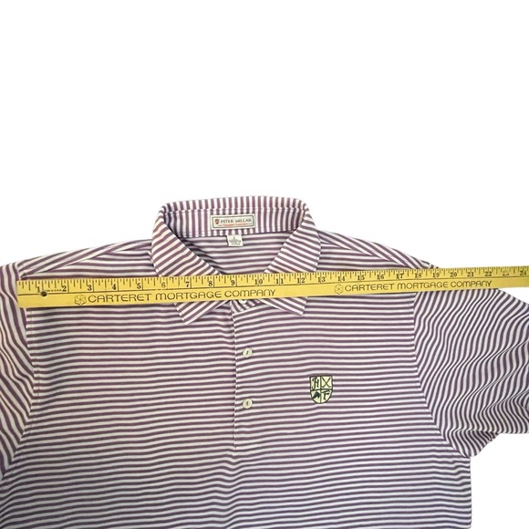 Peter Millar Large L Summer Comfort Golf Polo Shirt Hamilton Farm Purple Striped - Picture 14 of 16